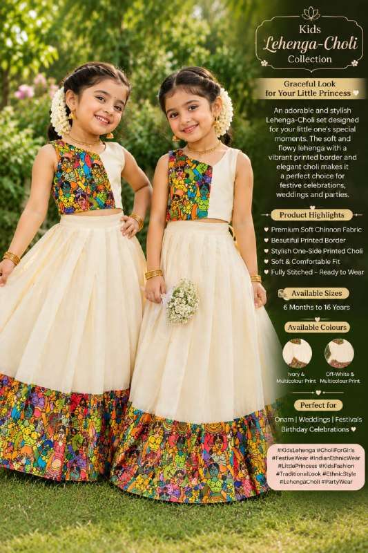 KATHAKALI HERITAGE KIDS LEHENGA COLLECTION NAVRATRI LITTLE GIRLS WEAR RESELLER PRICE
